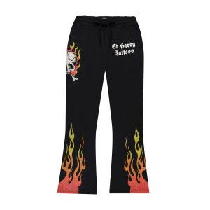 Skull Flames Bootcut Sweatpants