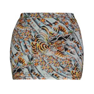 Tiger Print Mesh Skirt
