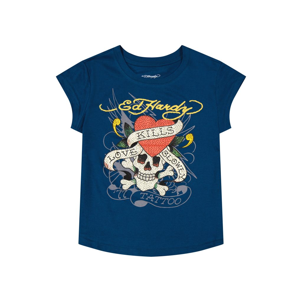 LKS Skull Rhinestone Cap Sleeve Tee