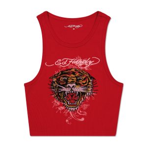 Rhinestone Tiger Rib Knit Tank